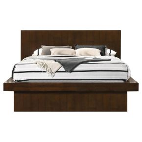 CoasterEssence 200711Q Jessica - Queen Platform Bed With Rail Seating - Cappuccino