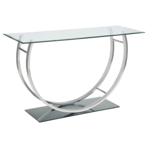 CoasterEssence 704989 Danville - U-Shaped Glass Top Entryway Console Table - Chrome
