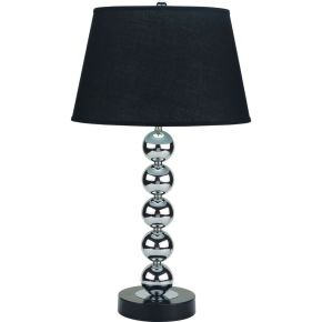 Furniture of America L76257T Opal - Table Lamp (Set of 2) - Silver / Black