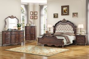 New Classic 00-532-15C Constantine - 6/6 Eastern King 5 Piece Bedroom Set (Bed, Dresser, Mirror, Chest, Nightstand) - Cherry