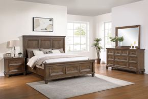 New Classic 00-B2114B-24N Mariana - 6/0 Western King 4 Piece Bedroom Set (Bed & Dresser & Mirror & Nightstand) - Brown