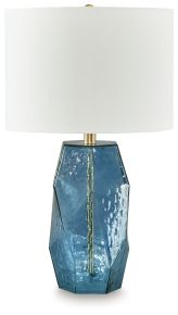 Signature Design by Ashley® L430854 Tallow - Glass Table Lamp - Blue
