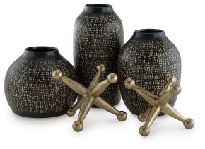 Signature Design by Ashley® A2C00212 Vinburn - Accessory Set (Set of 5) - Black / Gold Finish