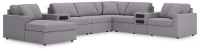 Signature Design by Ashley® 92104S49 Modmax - 8-Piece Sectional With Audio System Console And Laf Corner Chaise - Granite