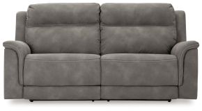 Signature Design by Ashley® 5930147 Next-Gen Durapella - 2 Seat Power Reclining Sofa Adj Hdrest - Slate