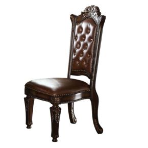 ACME 62004 Vendome - Side Chair (Set of 2 )- PU & Cherry - 48"