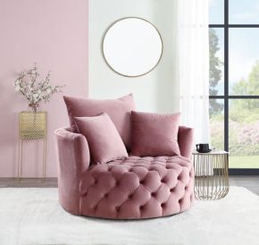 ACME AC00291 ACME AC00291 Zunyas - Accent Chair With Swivel - Pink Velvet