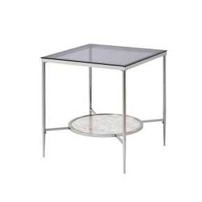 ACME LV00575 Adelrik - End Table - Glass & Chrome Finish
