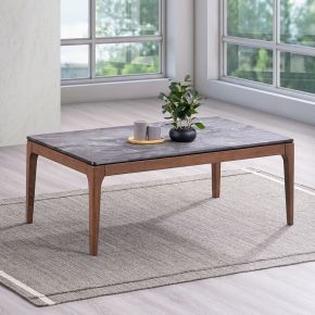 ACME LV02645 Bevis - Coffee Table - Engineered Stone Top & Walnut