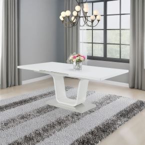 ACME DN02133 Kamaile - Dining Table With Leaf - White High Gloss