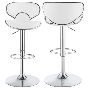 CoasterEveryday 120389 Edenton - Upholstered Adjustable Bar Stool (Set of 2) - White