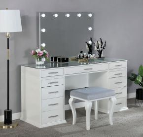 Furniture of America FOA-DK5682WH-PK Valentina - Vanity Set - Luminous White