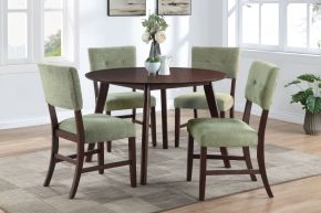 New Classic 40-D5348-DGR4C New Classic 40-D5348-DGR4C Tioga - 47" Round Dining Table & 4 Chairs - Green