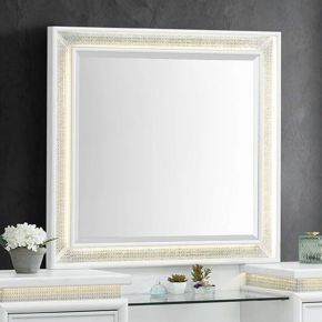 Liberty Furniture 781-BR55 Reflections - Vanity Mirror - Pearl White & Rhinestone