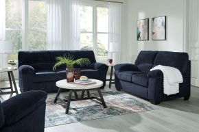 Ashley Furniture 24205/38/35/25 Ashley Furniture 24205/38/35/25 SimpleJoy - 3 Pc. - Sofa, Loveseat, Rocker Recliner - Navy