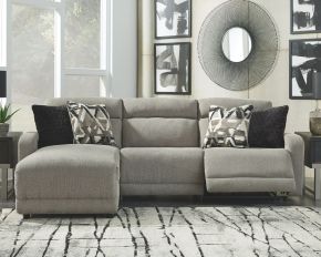 Signature Design by Ashley® 54405/79/46/62 Colleyville - Stone - Left Arm Facing Power Chaise 3 Pc Sectional