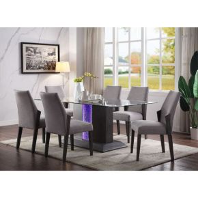 ACME 72290 Belay - Dining Table - Gray Oak & Glass Top