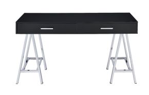 ACME 93045 Coleen - Desk - Black High Gloss & Chrome Finish