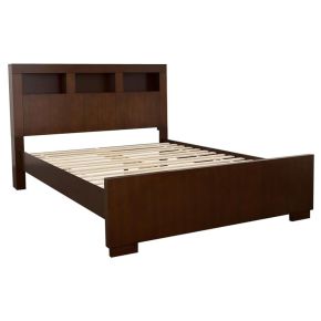 CoasterEssence 200719KE Jessica - Eastern King LED Storage Bookcase Bed - Cappuccino
