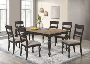 Coaster Fine Furniture 108221-S7 Bridget - 7 Piece Rectangular Dining Set - Charcoal Sand