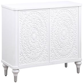 Coaster Fine Furniture 950411 Cardella - 2 Door Mandala Accent Cabinet - Distressed White
