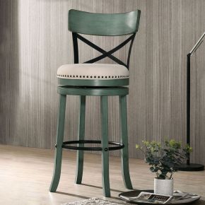 Furniture of America CM-BR1855GR-29-2PK Clarence - Swivel Barstool (Set of 2) - Antique Green