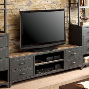 Furniture of America CM5904-TV-62 Galway - TV Stand - Gray / Natural Tone
