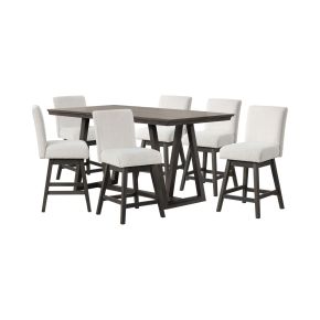 New Classic 45-4125S-DW6C New Classic 45-4125S-DW6C High Line - Counter Table & 6 Swivel Counter Chairs - White