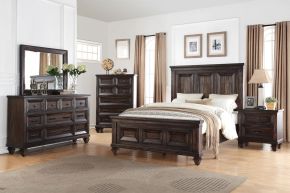 New Classic 00-2264-15C Sevilla - 6/6 Eastern King 5 Piece Bedroom Set (Bed & Dresser & Mirror & Chest & Nightstand) - Dark Brown