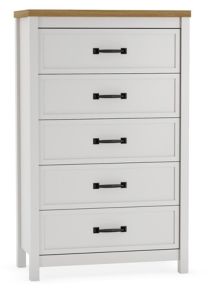 Ashley Furniture EB1480-245 Kerisden - Five Drawer Chest - White / Brown