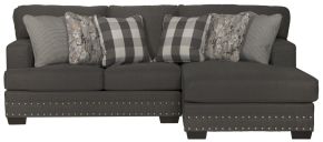 Jackson 5473/46/76-58 Jackson 5473/46/76-58 Crawford - 2 Piece Sofa Chaise With RSF Chaise With 6 Included Accent Pillows - Dark Gray