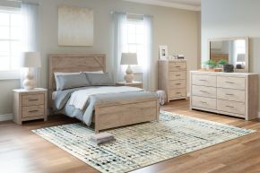 Signature Design by Ashley® B1191/31/36/44/55/86/92(2) Senniberg - Light Brown / White - 7 Pc. - Dresser, Chest, Mirror, Full Panel Bed, 2 Nightstands