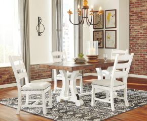 Signature Design by Ashley® D546/35/01(4) Valebeck - White / Brown - 5 Pc. - Dining Room Table, 4 Side Chairs