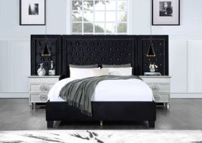 ACME BD00974EK Damazy - Eastern King Bed - Black Velvet