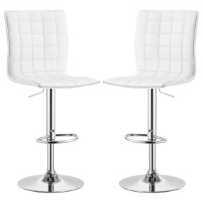 CoasterEveryday 122089 Ashbury - Upholstered Adjustable Bar Stool (Set of 2) - White