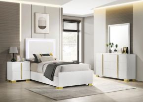 Coaster Fine Furniture 222931T-S4 Marceline - 4 Piece Twin Bedroom Set - White