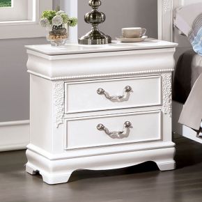 Furniture of America CM7458WH-N Alecia - Nightstand With USB - White