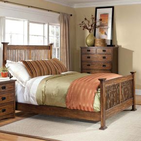 Intercon OP-BR-5825Q-MIS-C Oak Park - Queen Slat Bed - Mission