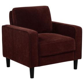 Coaster Fine Furniture 511213 Ruth - Fabric Upholstered Track Arm Accent Chair - Rust Red