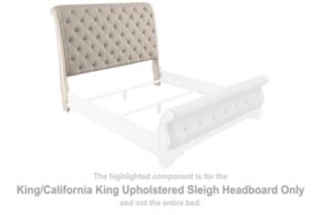 Signature Design by Ashley® B743-78 Realyn - King/Cal King UPH Sleigh HDBD - White / Brown / Beige