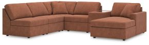 Signature Design by Ashley® 92102S22 Modmax - 6-Piece Sectional With Raf Corner Chaise And Storage Console - Spice