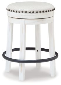 Signature Design by Ashley® D546-324 Valebeck - UPH Swivel Stool - White / Black