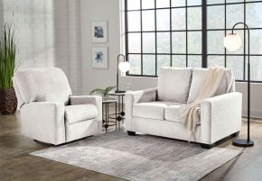 Signature Design by Ashley® 53603/37/25 Rannis - Snow - 2 Pc. - Twin Sofa Sleeper, Rocker Recliner