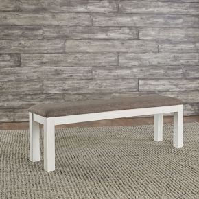 Liberty Furniture 182-C9001B Brook Bay - Upholstered Dining Bench - Textured White / Carbon Gray