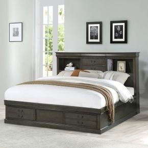 ACME 24930Q ACME 24930Q Louis Philippe III - Queen Bed With Storage - Dark Gray