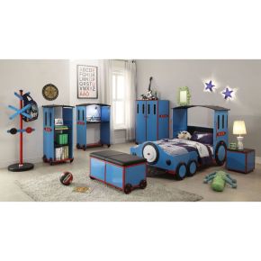 ACME 37560T Tobi - Twin Bed - Blue/Red & Black Train