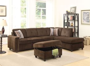 ACME 52700 Belville - Sectional Sofa - Chocolate Velvet