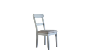 ACME 68862 House - Marchese Side Chair (Set of 2) - Two Tone Gray Fabric & Pearl Gray Finish