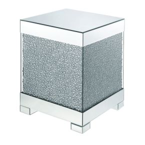 ACME 87912 Mallika - End Table - Mirrored & Faux Crystals