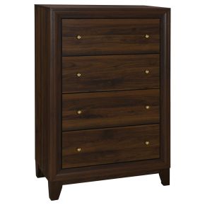 Coaster Fine Furniture 223445 Welsley - 4-Drawer Chest Of Drawers - Walnut